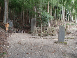 墓は竹林の中にあります。